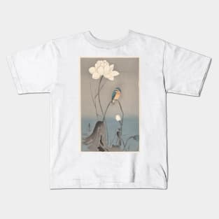 Kingfisher with Lotus Flower Kids T-Shirt